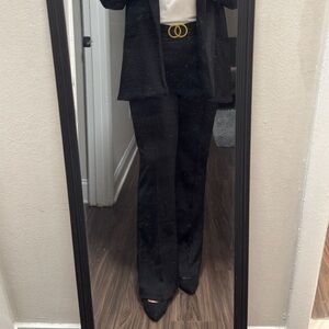 Chic Black Wide Leg Women's Pants